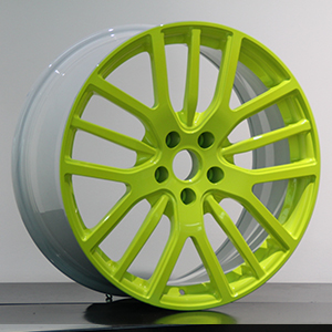 white and fluorescence green rims 