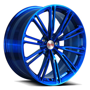 blue bmw staggered wheels