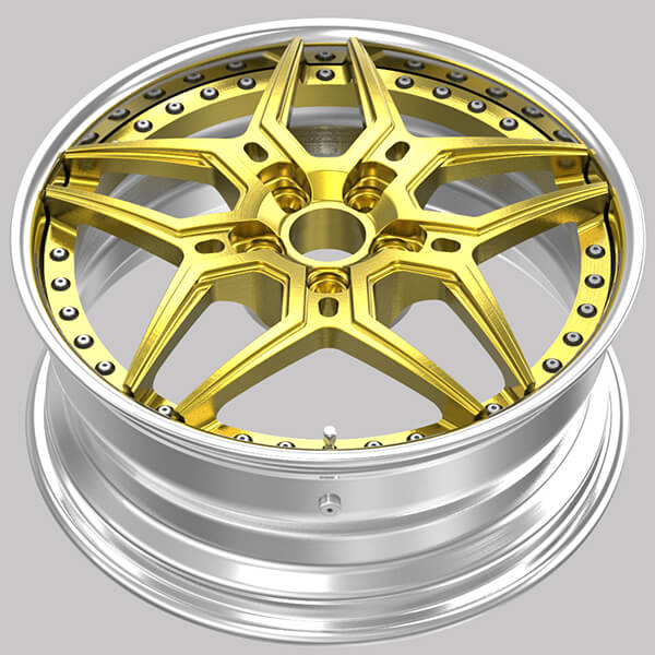 gold wheels with polished lip