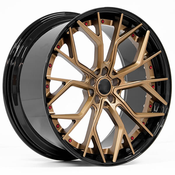 black and bronze wheels