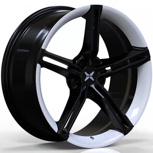 عجلات xpeng p7 عجلات سوداء مخصصة مع شفة بيضاء
